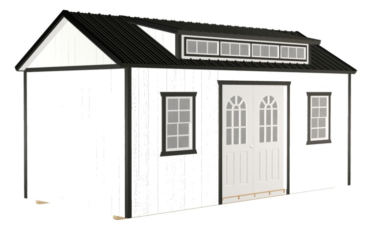 Dormer Shed — a Side Utility with dormer and 11-lite French doors, Port Charlotte, FL