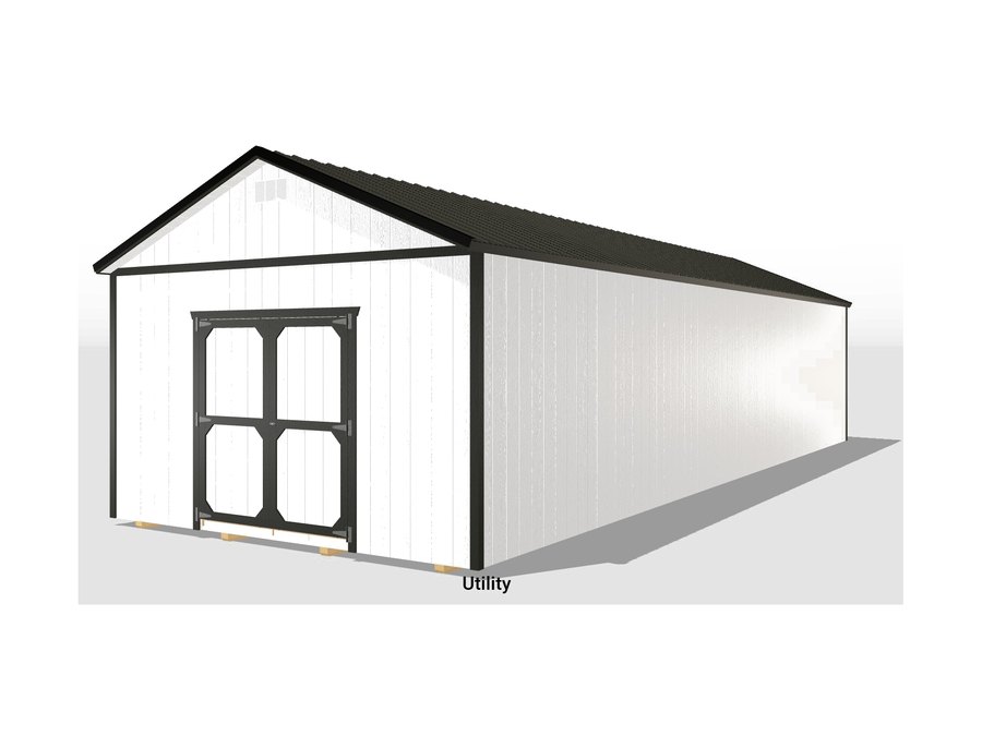 14 ft wide Utility building — 3D render