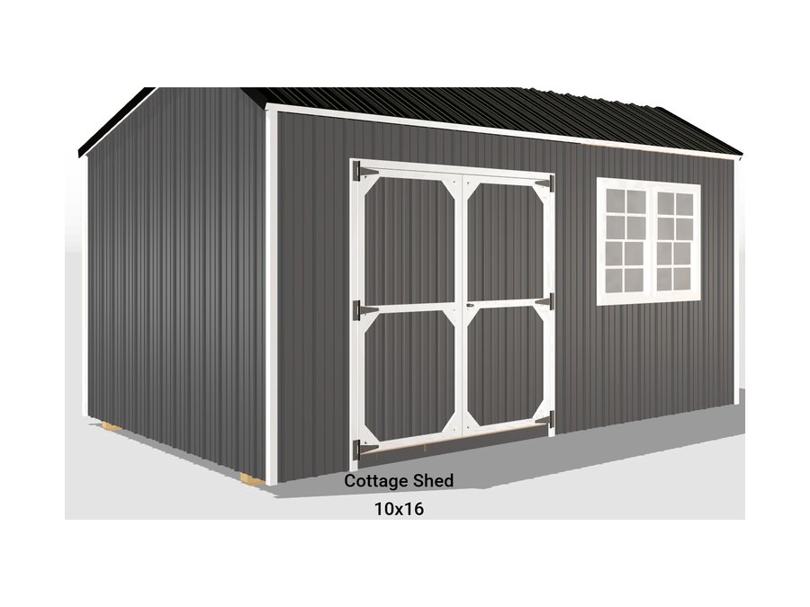 METAL Cottage Shed — 3D render
