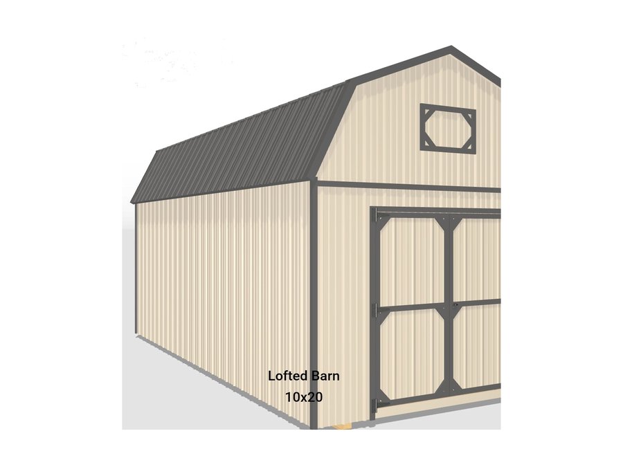 METAL Lofted Barn with Z-metal siding — 3D render