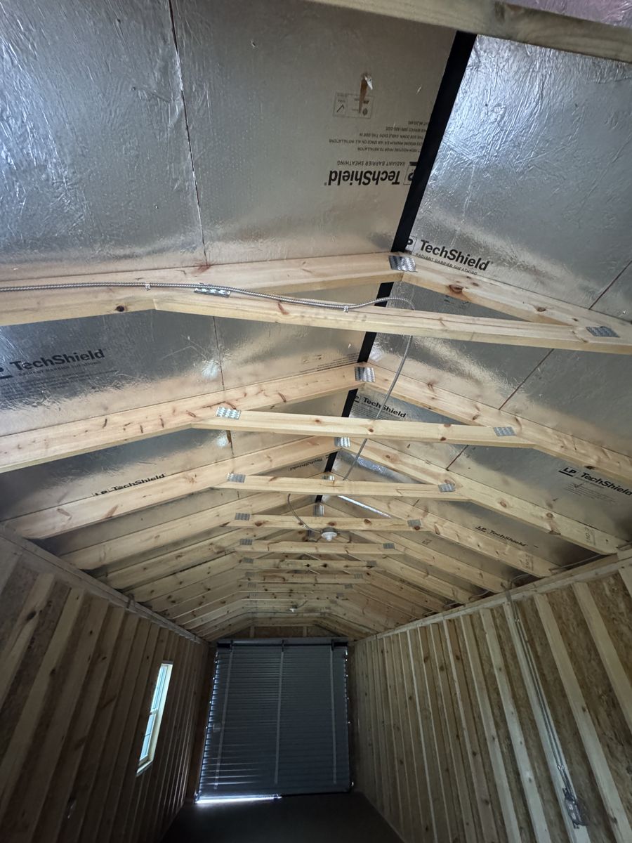 Techshield under the roof, foil side down