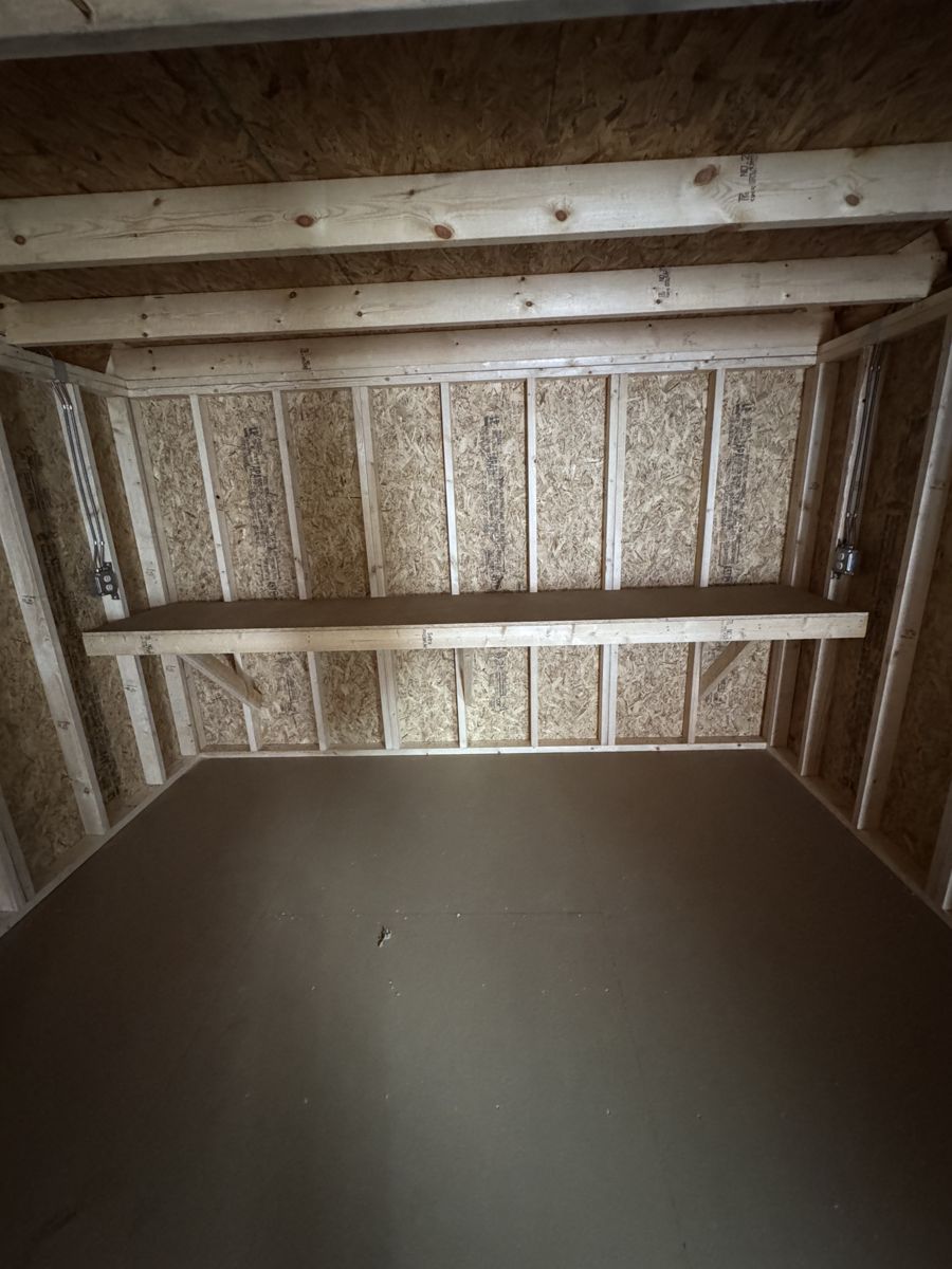 Shelving built in along the wall