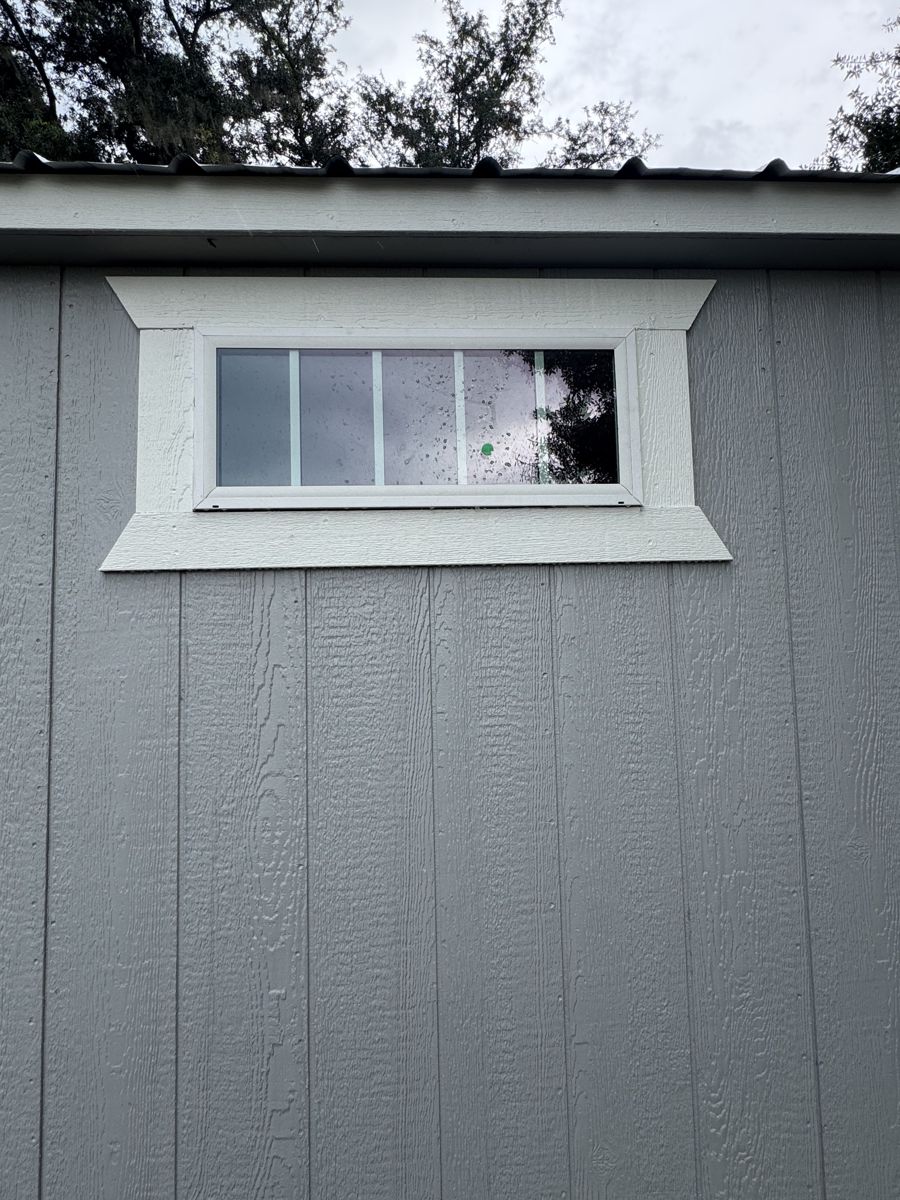 A transom, up high where nobody can see in