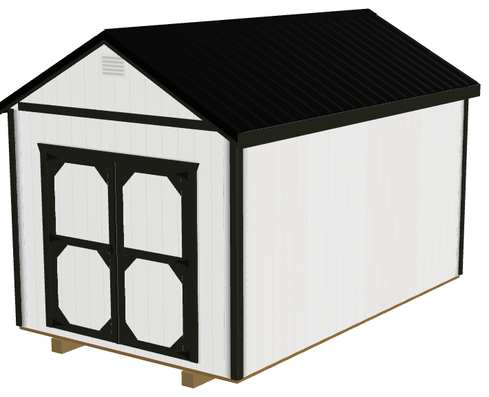 A building with the 72″ Wooden Double Doors on it