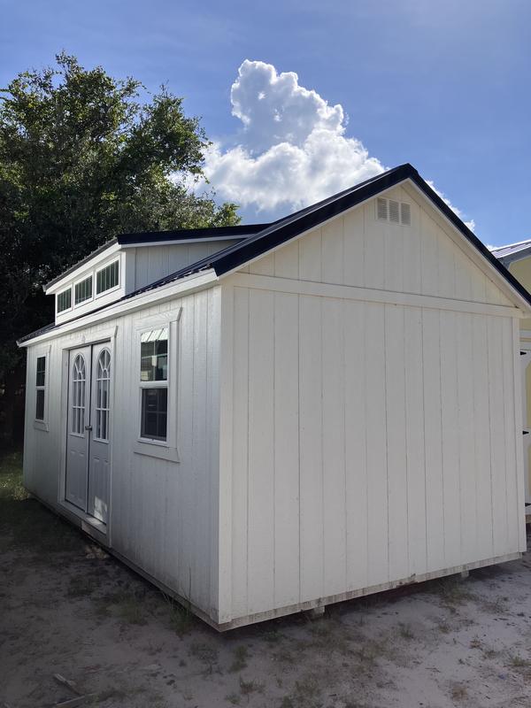 White dormer shed
